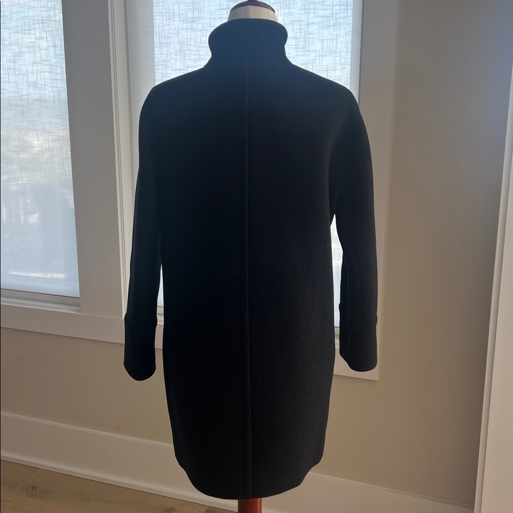 J Crew Stadium Cloth by Nello Gori Wool Coat 6P Black Quiet Luxury Classic - Picture 4 of 12